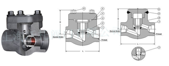 锻钢止回阀,锻钢止回阀结构图,锻钢止回阀示意图