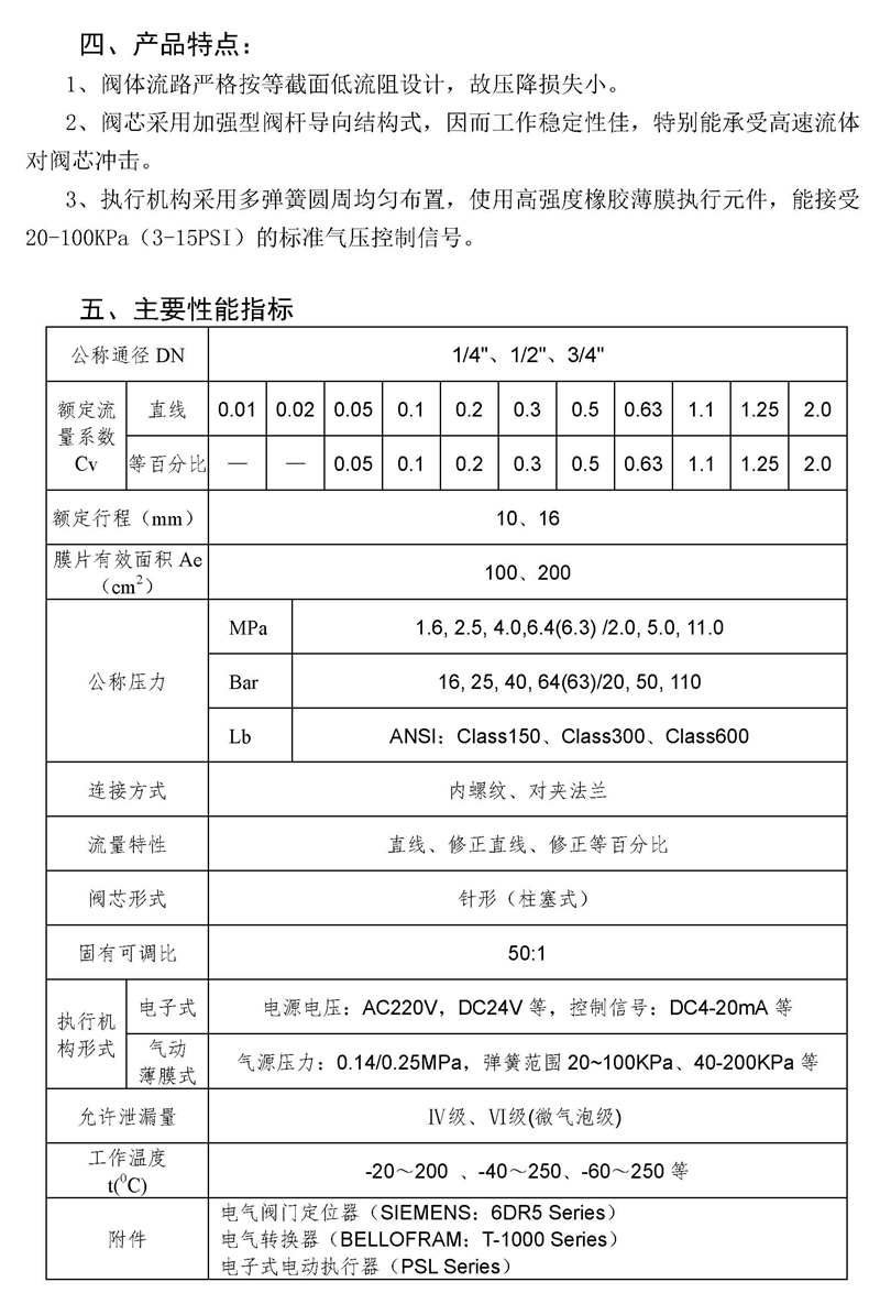 卡套式调节阀,卡套式气动调节阀,电动卡套式调节阀